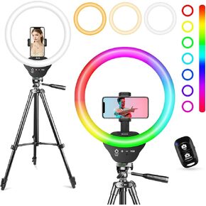 حلقة إضاءة Sensyne مقاس 14 بوصة مع حامل ثلاثي القوائم، وإضاءة دائرية LED مع حامل هاتف، لالتقاط الصور السيلفي، وتسجيل الفيديو، واجتماعات التكبير in Kuwait