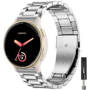 20mm Metal Watch Bands Compatible with Garmin Vivoactive 6/Vivoactive 5/3/3 Music,Stainless Steel Straps Wristband for Garmin Venu SQ/Forerunner 55/165/245 Men Women in Saudi Arabia