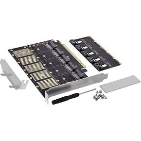 Inline 76619G PCIe x16 to 5X SATA Over M.2 Key B SATA 6Gb/s Interface Card with Adapter, Heatsink, Low Profile Sheet in Saudi Arabia