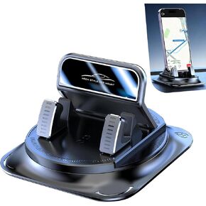 Car Dashboard Phone Holder, 360 Degrees Rotation Cell Phone Mount, Non-Slip Anti-Shake One-Handed Removal Placement Navigation Bracket, Universal for Most Cars (Black) in Kuwait