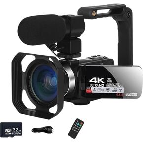 Digital Camera 4k Professional Camcorder for 48MP WiFi Video 18X Zoom Webcam(32G Hood) in Saudi Arabia