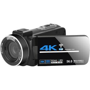 Video Camera for Vlogging IR Night Vision UHD 4K Webcam 56MP 18X Digital Tiktok Camcorder(with Lens Mic Handle) in Saudi Arabia