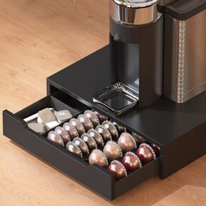 Deco Brothers Wood Top Vertuo Pod Holder Drawer with Divider & Side Storage in Saudi Arabia