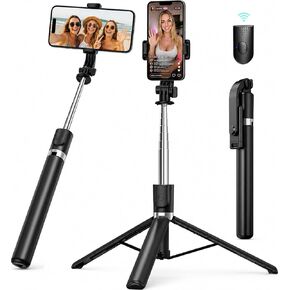 DUCLUS 67" Phone Tripod & Selfie Stick, Extendable Cell Phone Tripod Stand with Wireless Remote, 360° Rotation Portable Tripod for iPhone Android, Video Recording, Vlogging, Live Streaming in Saudi Arabia