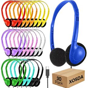 10 Pack Bulk Type C Headphones for Classroom School Students Kids, Multi Color USB C Wired Class Set Headphones for Children Toddler Boys Girls Teen Adults (LS857C,10 Mixed) in Saudi Arabia