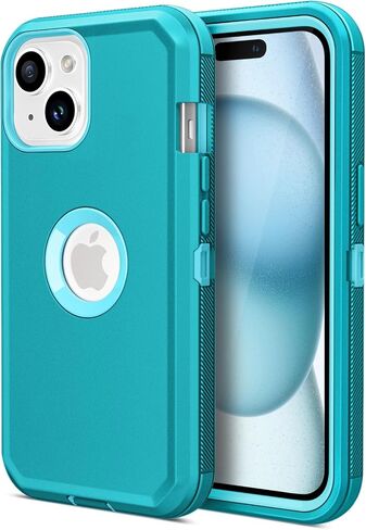 Jiunai for iPhone 15 Case Heavy Duty Drop Protection Screenless Black Red in Saudi Arabia