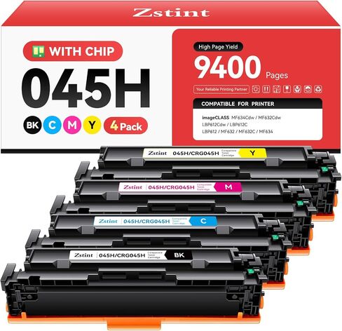 045H Toner Cartridge 4-Pack High Yield with Chip Replacement for Canon 045H CRG-045H Toner Cartridges Compatible with Canon imageCLASS MF634Cdw MF632Cdw LBP612Cdw LBP612C MF632 MF632C MF634 Printer in Saudi Arabia