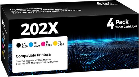 202X Toner Cartridges 4 Pack Compatible for HP 202X 202A Toner Cartridge in Saudi Arabia