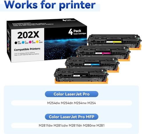 202X Toner Cartridges 4 Pack Compatible for HP 202X 202A Toner Cartridge in Saudi Arabia