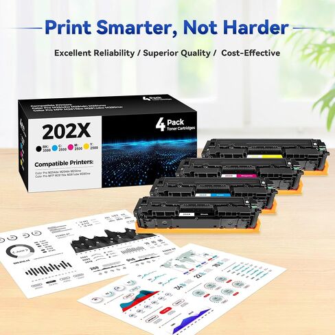 202X Toner Cartridges 4 Pack Compatible for HP 202X 202A Toner Cartridge in Saudi Arabia