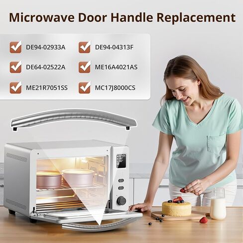 ME16A4021AS Microwave Door Handle, DE94-02933A Handle Compatible with Sam Sung Microwaves MC17F808KDT ME21K6000AS SMH2117S, Replacs DE64-02522A DE94-04313F DE94-04309A, with 2 Screws in Saudi Arabia