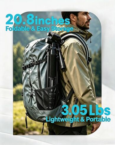 CAMOFOTO 74" Camera Tripod, Tripod Stand for Camera and Phone with Pan-Head in Saudi Arabia