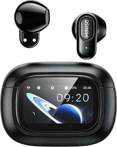MINISO MS126 Smart Touchscreen Wireless Earbuds, Bluetooth 6.0 Headphones, ENC Noise Canceling, Spatial Audio, 30H Playtime, in-Ear Earphones for Travel/Sports/Study/Business/Daily Life in Kuwait