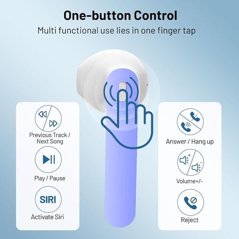Wireless Earbuds, Bluetooth Headphones with HiFi Stereo Noise Cancelling Mic, USB-C Charging Case, 50H Playtime with LED Display, IPX7 Water Resistant in Earphones for Sports, Travel, Blue in Saudi Arabia