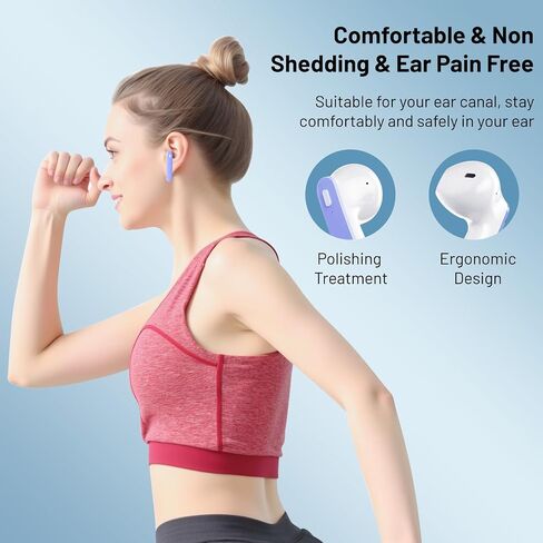 Wireless Earbuds, Bluetooth Headphones with HiFi Stereo Noise Cancelling Mic, USB-C Charging Case, 50H Playtime with LED Display, IPX7 Water Resistant in Earphones for Sports, Travel, Blue in Saudi Arabia