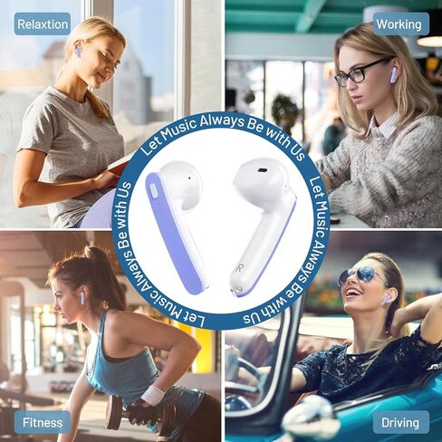 Wireless Earbuds, Bluetooth Headphones with HiFi Stereo Noise Cancelling Mic, USB-C Charging Case, 50H Playtime with LED Display, IPX7 Water Resistant in Earphones for Sports, Travel, Blue in Saudi Arabia