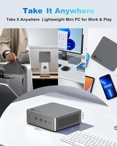 Getorli Mini PC Ryzen 7 8845HS, 16GB DDR5 RAM 1TB SSD, USB4, Radeon 780M in Kuwait
