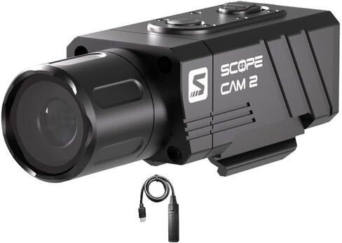 RunCam ScopeCam 2S 35MM Lens Hunting Action Camera Airsoft Zoom Hunting Camera with Built-in Pica-Tiny Rail Mount for Hunting Airsoft Paintball Tactical Training with Pre-Record Cable in Kuwait