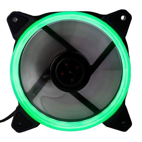CUK 6-Pack Green Halo Ring 120mm LED Vibrant Color Computer Case Fan for CPU Coolers and Radiators - High Airflow 45 CFM & Anti-Vibration Pads in Kuwait