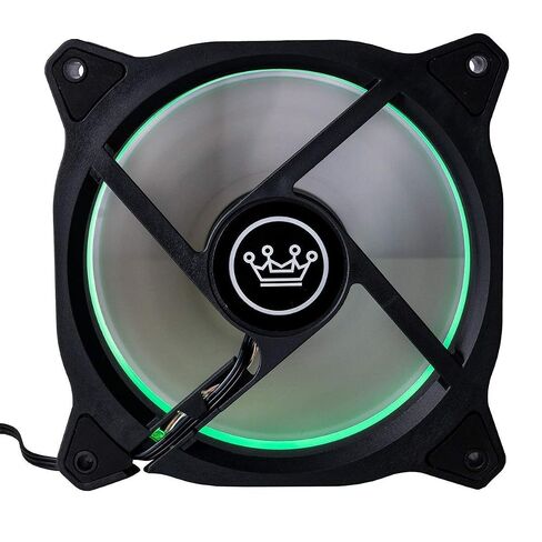 CUK 6-Pack Green Halo Ring 120mm LED Vibrant Color Computer Case Fan for CPU Coolers and Radiators - High Airflow 45 CFM & Anti-Vibration Pads in Kuwait