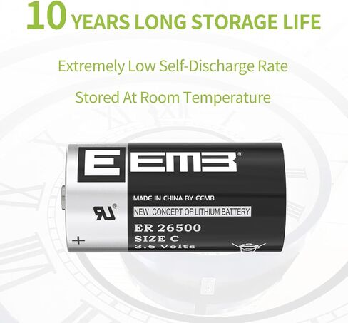EEMB ER26500 3.6V 9000mAh C Size Non-Rechargeable Lithium Battery 4 Pack in Kuwait