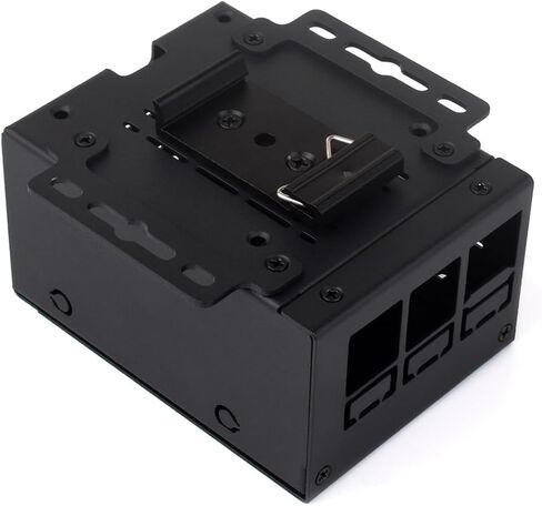 KLAYERS Industrial Metal Enclosure Pi 5 Case,Compatible with Raspberry Pi5, with DIN Rail & Wall Mount, High-Capacity Design for Hats/Cooling Fan, and Precision RF-Cutouts for Optimal Signal in Kuwait