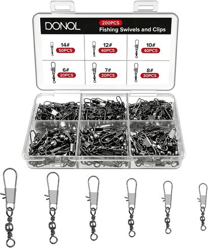DONQL 200pcs Fishing Snap Swivels Fishing Lure Connecter with Snap Type B in Saudi Arabia