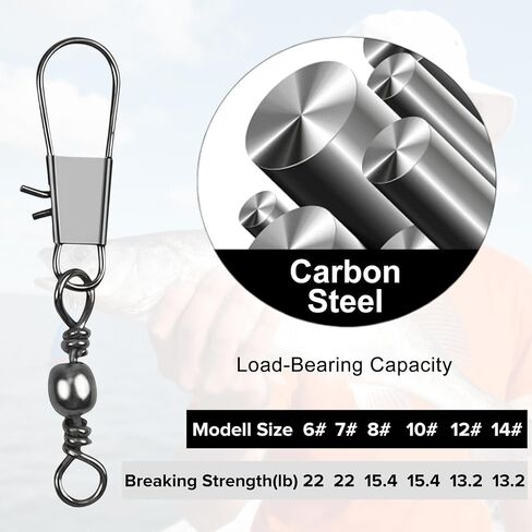 DONQL 200pcs Fishing Snap Swivels Fishing Lure Connecter with Snap Type B in Saudi Arabia