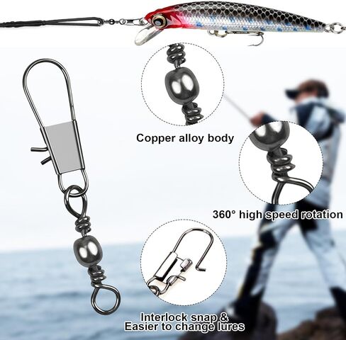 DONQL 200pcs Fishing Snap Swivels Fishing Lure Connecter with Snap Type B in Saudi Arabia