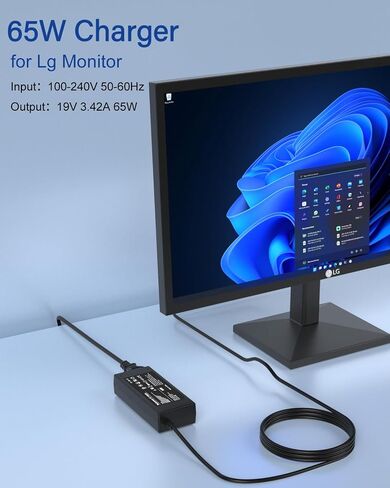 19V Charger Compatible with LG Monitor Widescreen in Saudi Arabia
