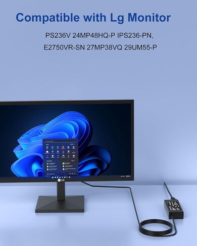 19V Charger Compatible with LG Monitor Widescreen in Saudi Arabia