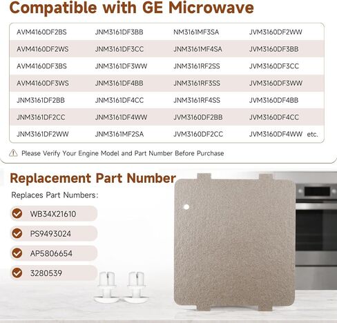 Microwave Wave Guide Cover Mica Sheet Replacement Compatible with GE Microwave Replace#: WB34X21610 PS9493024 AP5806654 3280539 in Saudi Arabia