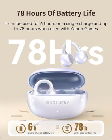 سماعات أذن King Lucky Mini Clip-on مفتوحة الأذن لاسلكية بلوتوث 5.4 مع ميكروفون، تشغيل 60 ساعة، ENC، مقاومة للماء IPX5، وسادات أذن رياضية، مريحة للأذنين الصغيرة واللياقة البدنية، الجري (أبيض) in Saudi Arabia