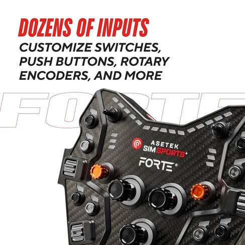 ASETEK Racing Forte GT Aluminum Button Box Bundle with 330 mm Round Comfort Plus+ Wheel Rim for Authentic Steering Feel and Versatile GT or Road Sim Racing in Kuwait