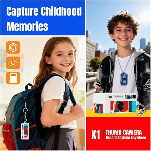 1080P Retro Mini Thumb Keychain Camera, Portable Flash Video Camcorder Support Memory Card for Daily Recording & Gift in Saudi Arabia