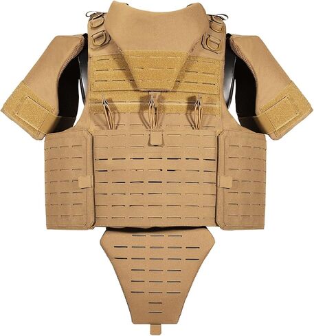 YAKEDA Tactical Training Vest -1000D Nylon Adjustable Vest with laser cut System,Full bady Outdoor Vest for Airsoft, Camping in Kuwait