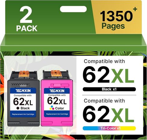 62XL Ink Cartridges Black and Color Replacement for HP Ink 62 HP 62XL in Saudi Arabia
