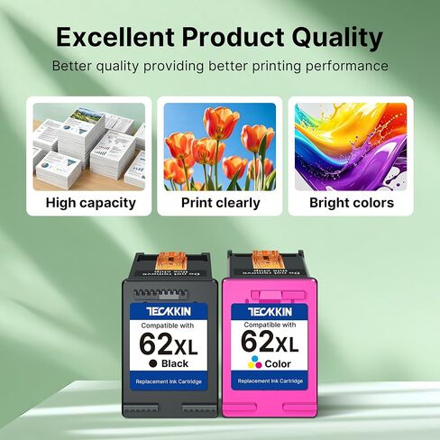 62XL Ink Cartridges Black and Color Replacement for HP Ink 62 HP 62XL in Saudi Arabia