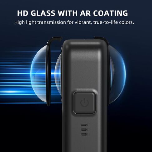 Lens Guard Protector for DJI Osmo 360, Tempered Glass Lens Cover Hardness High Transparency Anti-Scratch Protective Camera Accessories(Black) in Saudi Arabia
