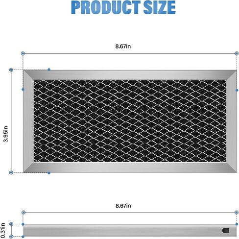 4Pcs Microwave Charcoal Filter Replacement for GE JX81H WB02X10956, Microwave Filter Replacement 8.67" x 3.95" Air Carbon Filter in Saudi Arabia