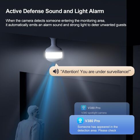XIAOVV 2K WiFi E27 Bulb V380 Pro Security Camera Full Color Night Vision Two-Way Voice Auto Tracking Fisheye WiFi Camera in Saudi Arabia