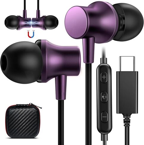 COOYA USB C Headphones, Wired Earbuds for iPhone 17 16 15 Pro Max, Gunmetal in Kuwait