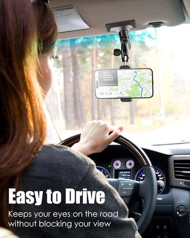 Charchendo Car Sun Visor Short Metal Arm Phone/GoPro Mount 4-7" in Saudi Arabia
