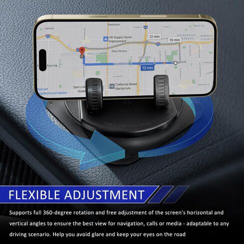 Dashboard Mobile Phone Holder, Car Phone Mount, 360 Degree Rotation Car Dashboard Cellphone Mount, Auto Accessories Self-Adhesive Non-Slip Navigation Fixing Holder Fit for Most Vehicles in Saudi Arabia