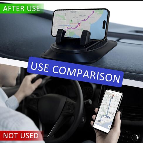Dashboard Mobile Phone Holder, Car Phone Mount, 360 Degree Rotation Car Dashboard Cellphone Mount, Auto Accessories Self-Adhesive Non-Slip Navigation Fixing Holder Fit for Most Vehicles in Saudi Arabia