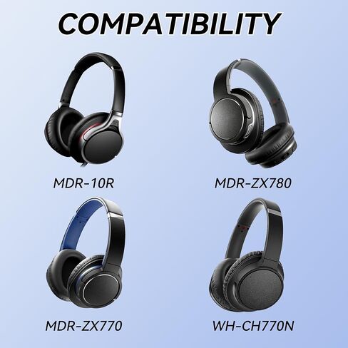 Lukvcoe Earpads for Sony WH-CH700N/MDR-ZX780/MDR-ZX770/MDR-10R - Black in Saudi Arabia