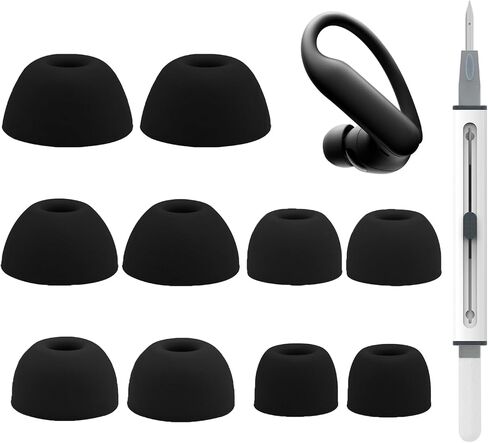 Replacement Eartips for Beats Powerbeats Pro 2, 5 Pairs Replacement Earbuds Silicone Ear Tips (XL/L/M/S/XS), Earbuds Eargels Set with Cleaning Kit-Blcak in Saudi Arabia