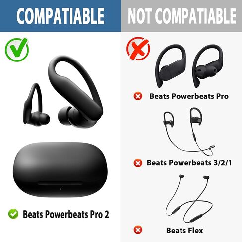 Replacement Eartips for Beats Powerbeats Pro 2, 5 Pairs Replacement Earbuds Silicone Ear Tips (XL/L/M/S/XS), Earbuds Eargels Set with Cleaning Kit-Blcak in Saudi Arabia