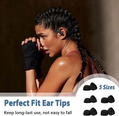 Replacement Eartips for Beats Powerbeats Pro 2, 5 Pairs Replacement Earbuds Silicone Ear Tips (XL/L/M/S/XS), Earbuds Eargels Set with Cleaning Kit-Blcak in Saudi Arabia