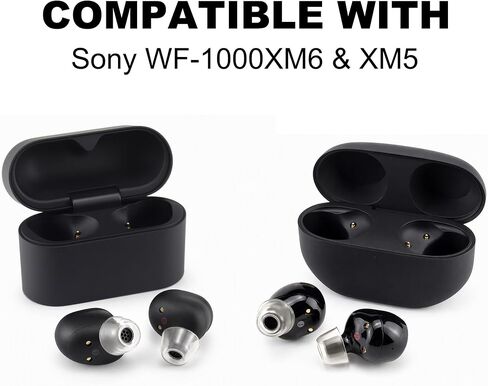 Ultra-Soft Ear Tips for Sony WF-1000XM6/XM5, Clear Silicone, 4 Sizes in Kuwait